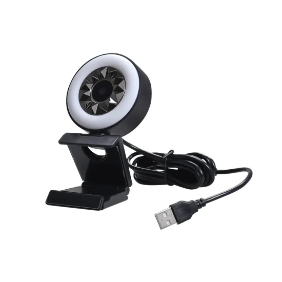 Curso on-line de microfone com webcam de computador 2K LED câmera espiã CCTV digital